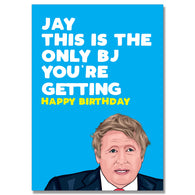 Personalised Only Bj Birthday Card